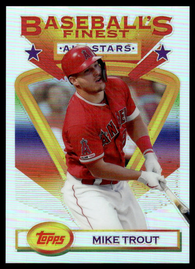 Pokémon Panini 2020 Topps Finest Flashbacks #116 Mike Trout Refractor