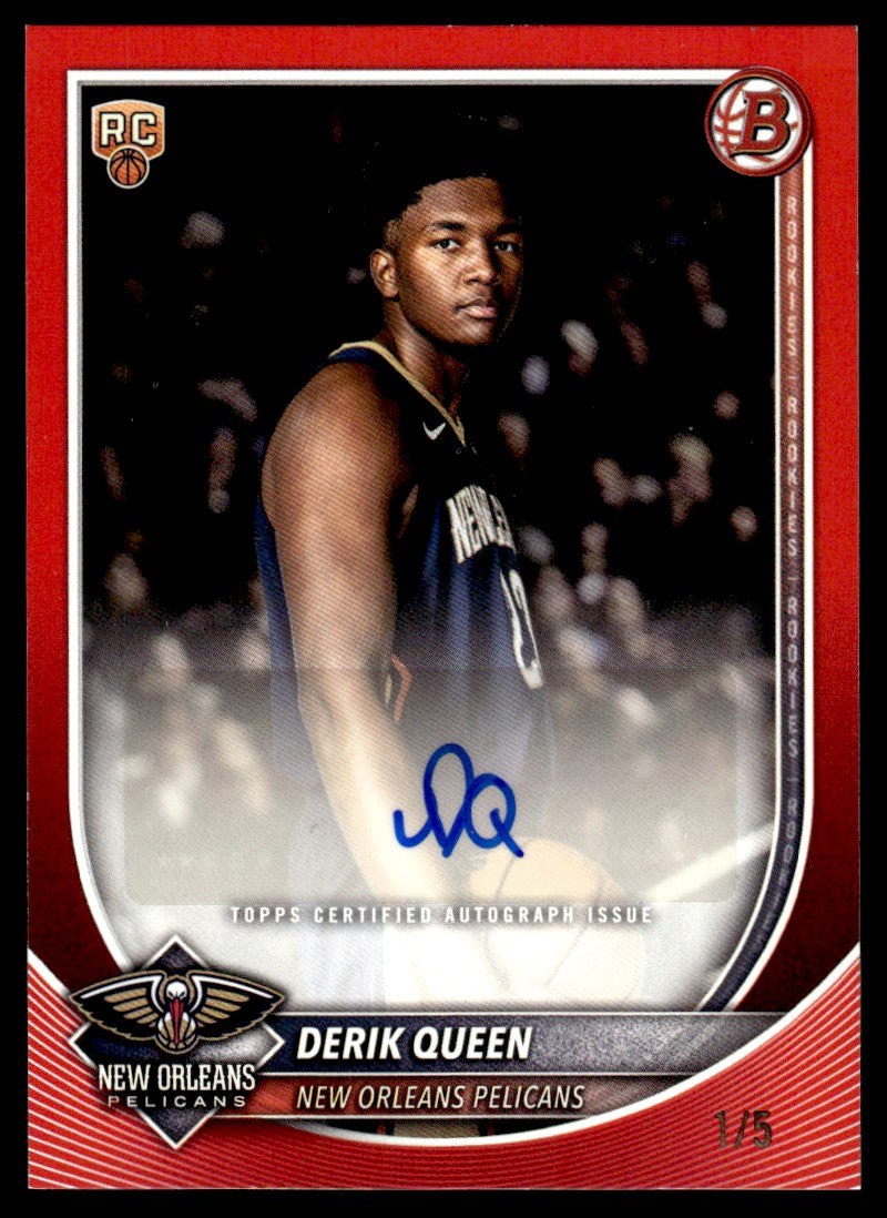 Basketball Topps 2025-26 Bowman Derik Queen Rookie Rc True Red Auto /5