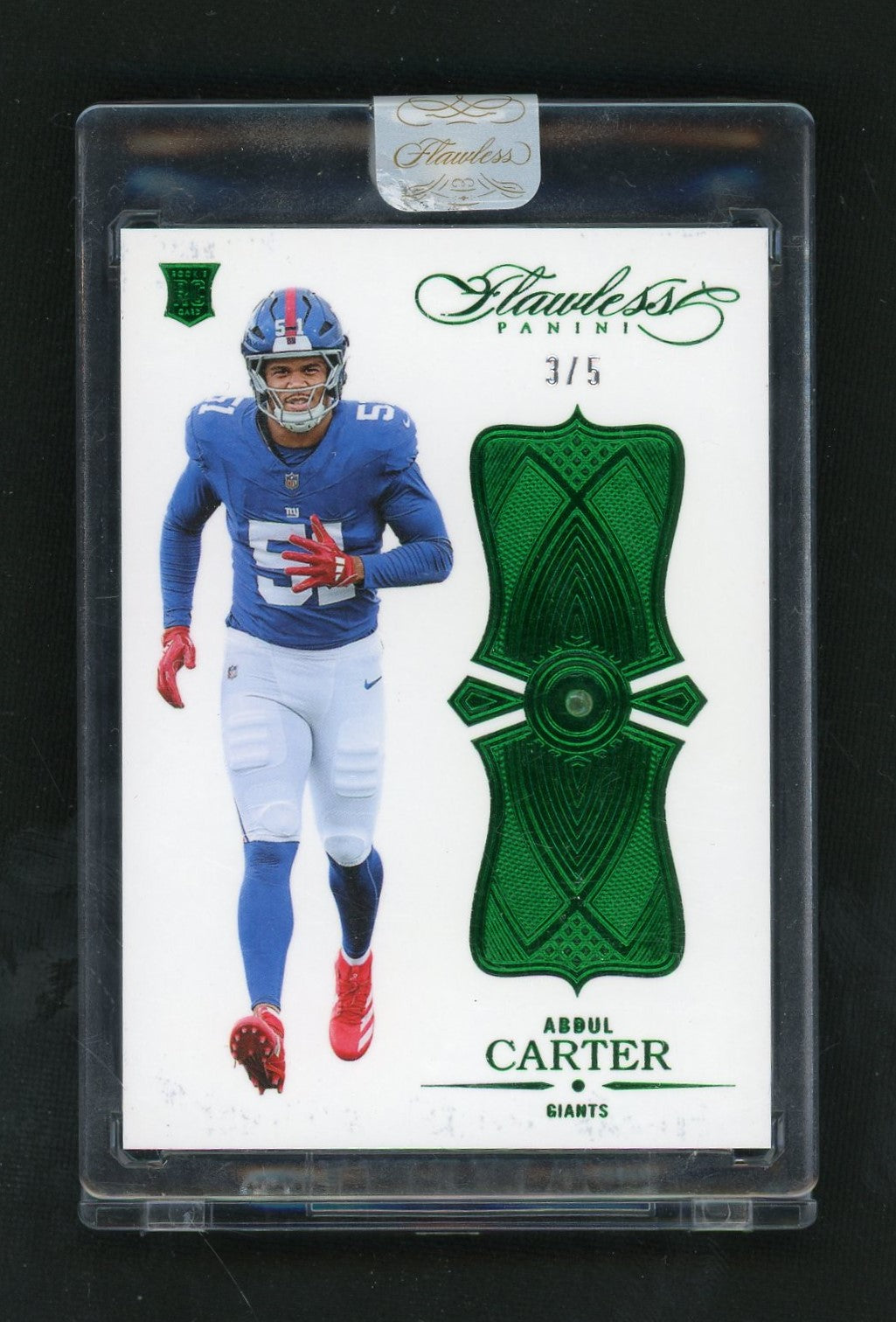 Football Panini 2025 Flawless #26 Abdul Carter Rookie Rc Emerald Gem /5