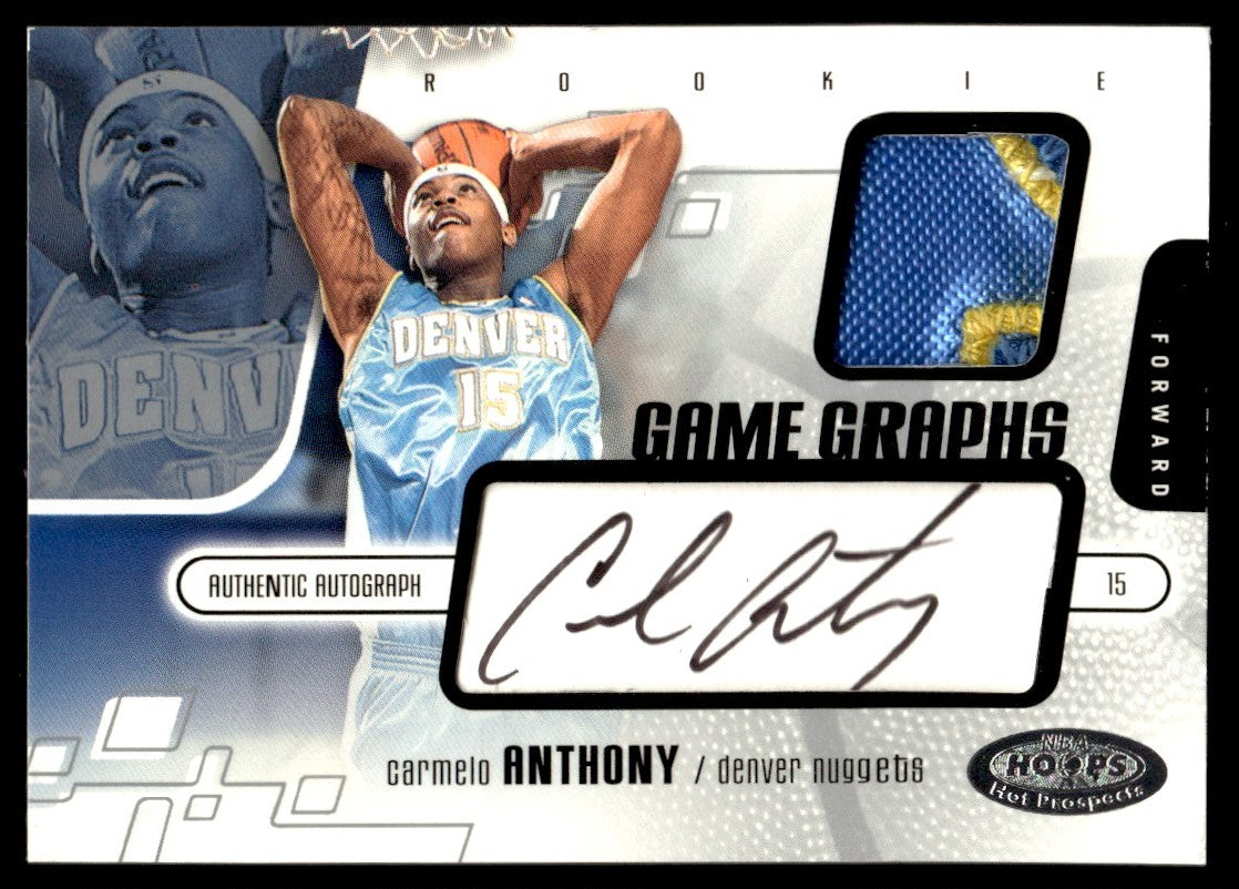 Basketball 2003 Fleer Hoops Hot Prospects #95 Carmelo Anthony Game Graphs Patch Auto /400