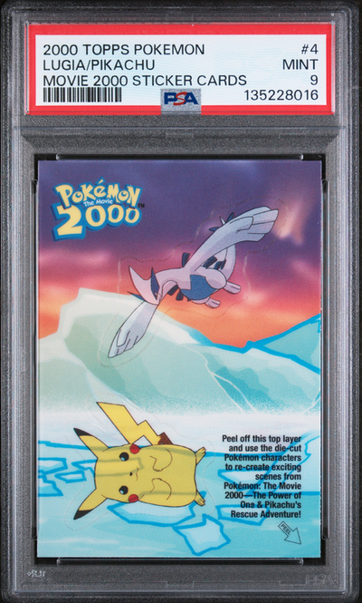 Pokémon Topps PSA 9 Lugia/Pikachu Movie 2000 Sticker Cards