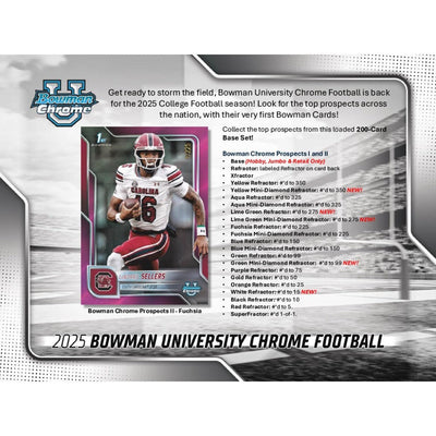 2025 Bowman Chrome University Football Breakers Delight Box