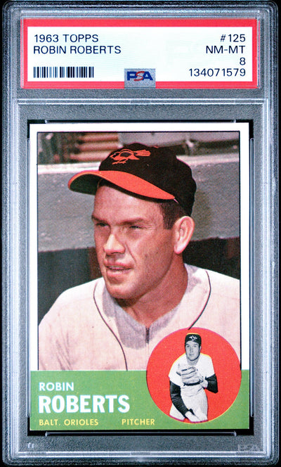 Pokémon Panini 1963 Topps Robin Roberts #125 PSA 8