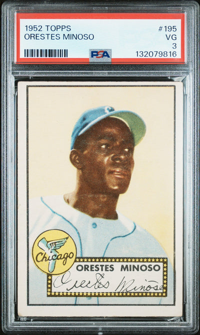 Pokémon Panini 1952 Topps Orestes Minoso #195 PSA 3