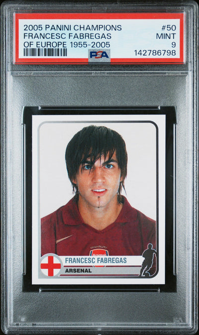 Pokémon Panini 2005 Panini Champions Of Europe Stickers Cesc Fabregas #50 PSA 9