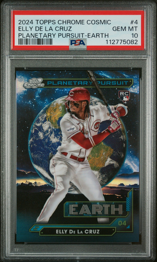 Baseball Topps 2024 Topps Chrome Cosmic Planetary Pursuit Earth Elly De La Cruz #4 PSA 10