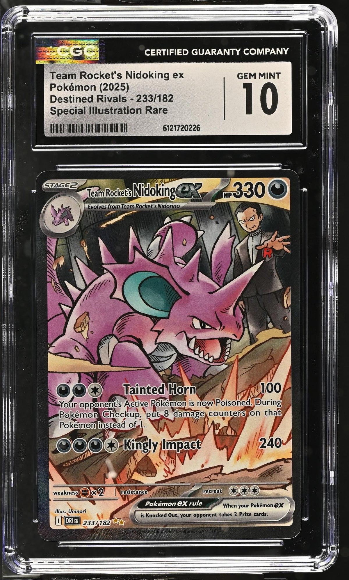2025 Destined Rivals # Team Rocket's Nidoking Ex Special Illustration Rare CGC 10