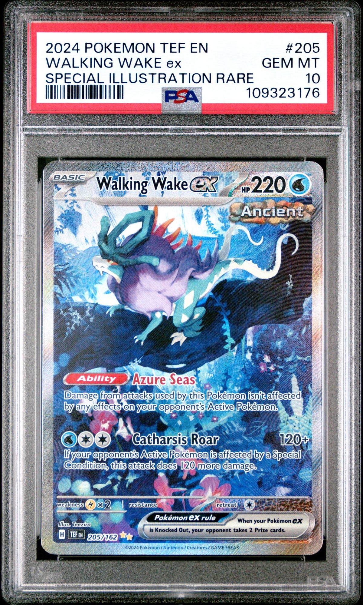 2024 Pokemon Scarlet And Violet Temporal Forces Special Illustration Rare Walking Wake Ex #205 PSA 10