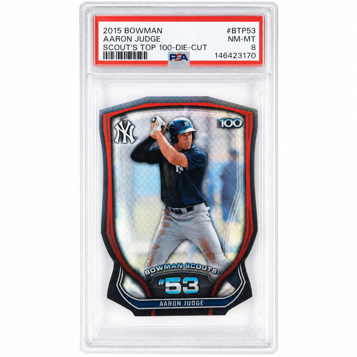 Pokémon Panini 2015 Bowman Scout'S Top 100 Die-Cut Aaron Judge #Btp53 /99 PSA 8