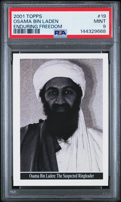 Pokémon Panini 2001 Enduring Freedom Osama Bin Laden #19 PSA 9