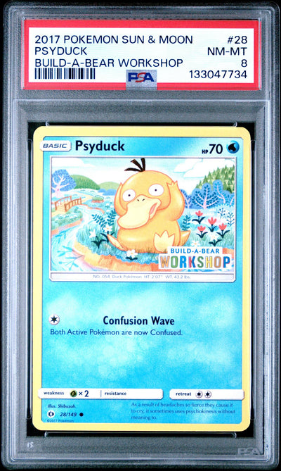 Pokémon 2017 Pokemon Sun & Moon Build-A-Bear Workshop Psyduck #28 PSA 8