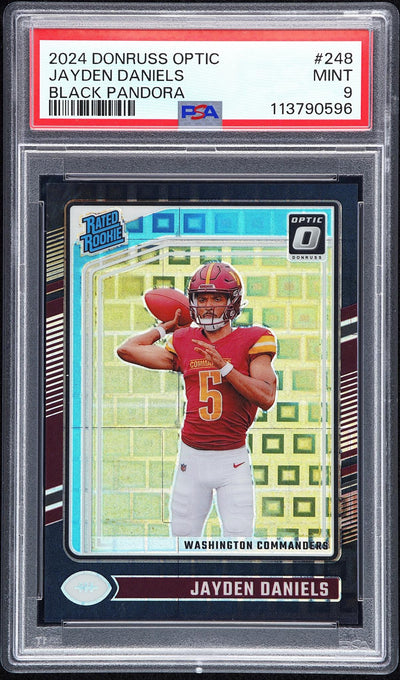 Magic The Gathering 2024 Donruss Optic Rated Rookie Black Pandora Jayden Daniels #248 /25 PSA 9