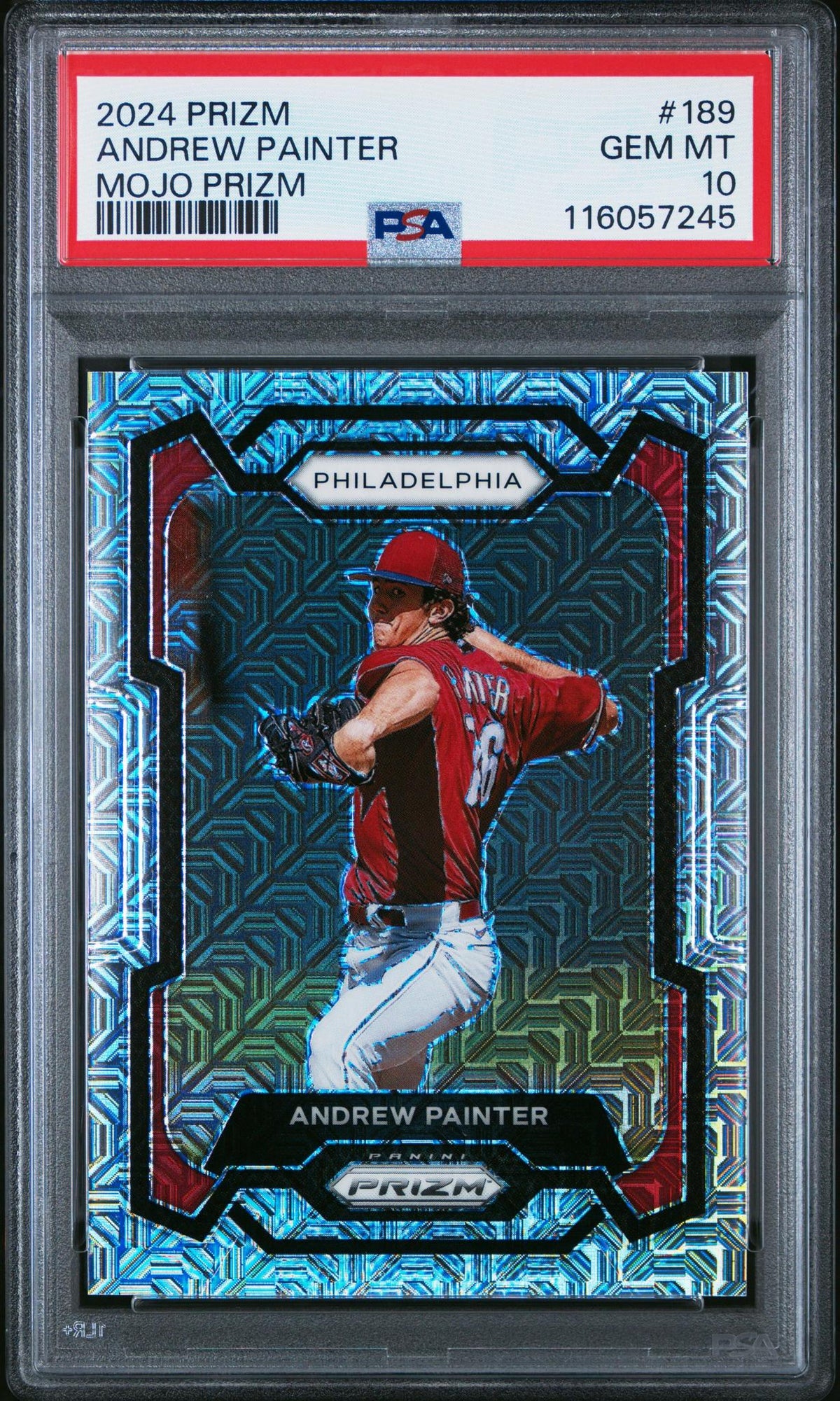 Baseball Panini 2024 Panini Prizm Mojo Prizm Andrew Painter #189 /25 PSA 10