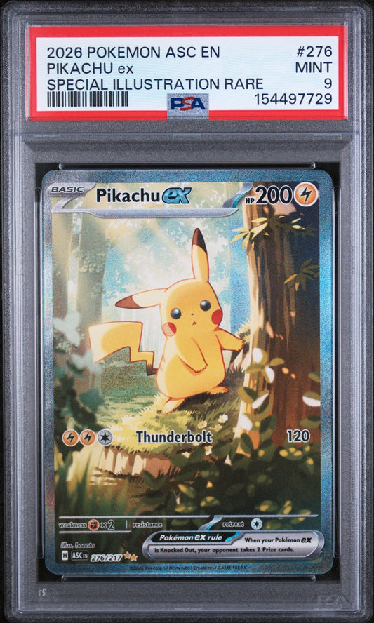 Pokémon 2026 Pokemon Mega Evolution Ascended Heroes Special Illustration Rare Pikachu EX #276 PSA 9