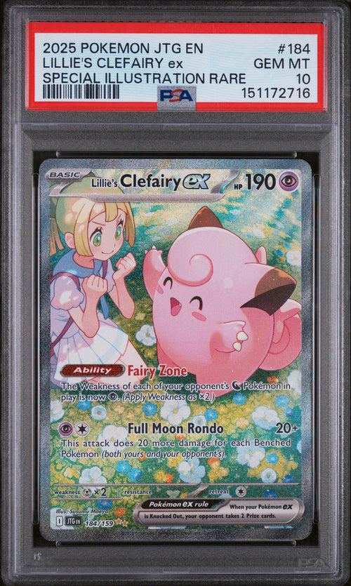 2025 Pokemon Scarlet And Violet Journey Together Special Illustration Rare Lillie's Clefairy Ex #184 PSA 10