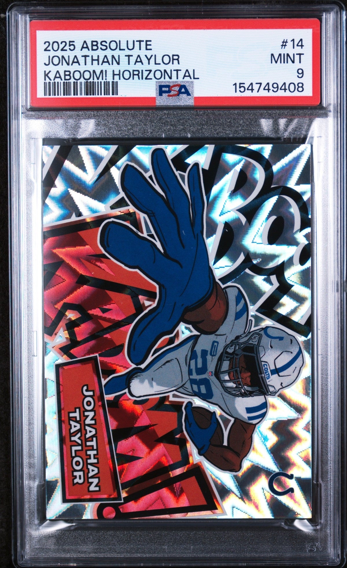 Football Panini 2025 Panini Absolute Kaboom! Horizontal Jonathan Taylor #14 PSA 9