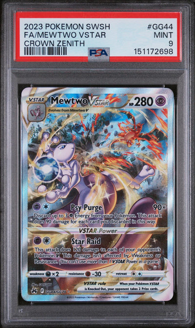 Pokémon Panini 2023 Pokemon Sword And Shield Crown Zenith Mewtwo VSTAR #Gg44 PSA 9