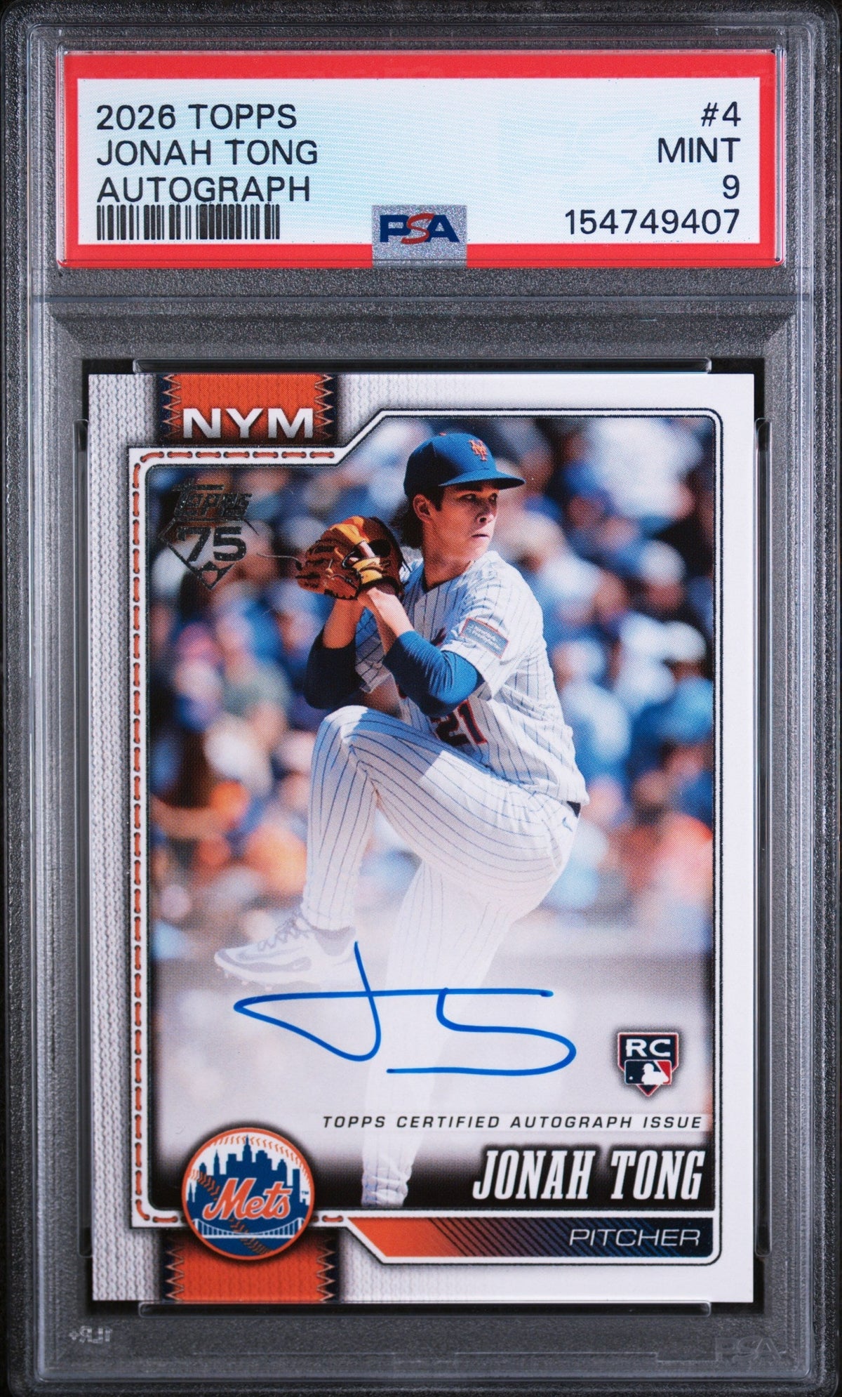 UFC MMA Topps 2026 Topps Autograph Jonah Tong #4 PSA 9