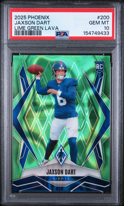 Sports Panini 2025 Panini Phoenix Lime Green Lava Jaxson Dart #200 /225 PSA 10