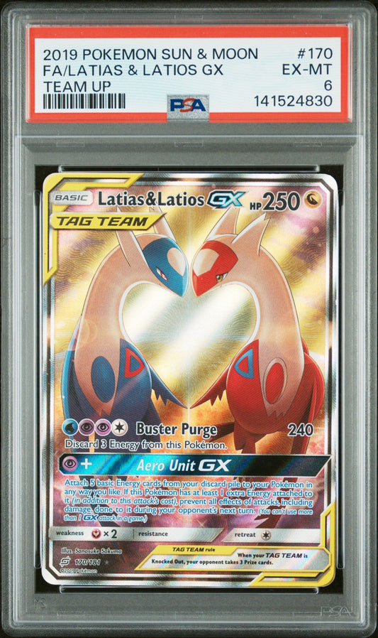 Pokémon 2019 Pokemon Sun And Moon Team Up Latias/Latios GX #170 PSA 6