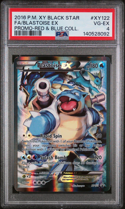 Pokémon 2016 Pokemon XY Black Star Promo Red And Blue Collection Blastoise EX #Xy122 PSA 4