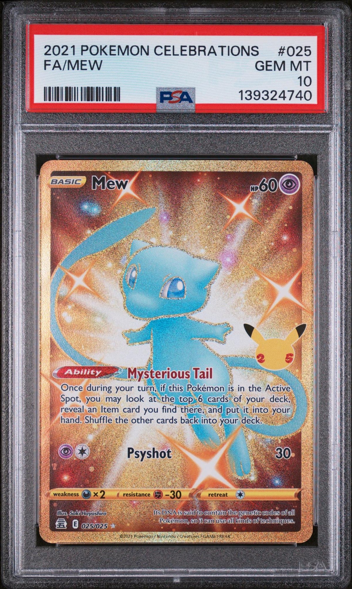 Pokémon 2021 Pokemon Sword And Shield Celebrations Mew #025 PSA 10