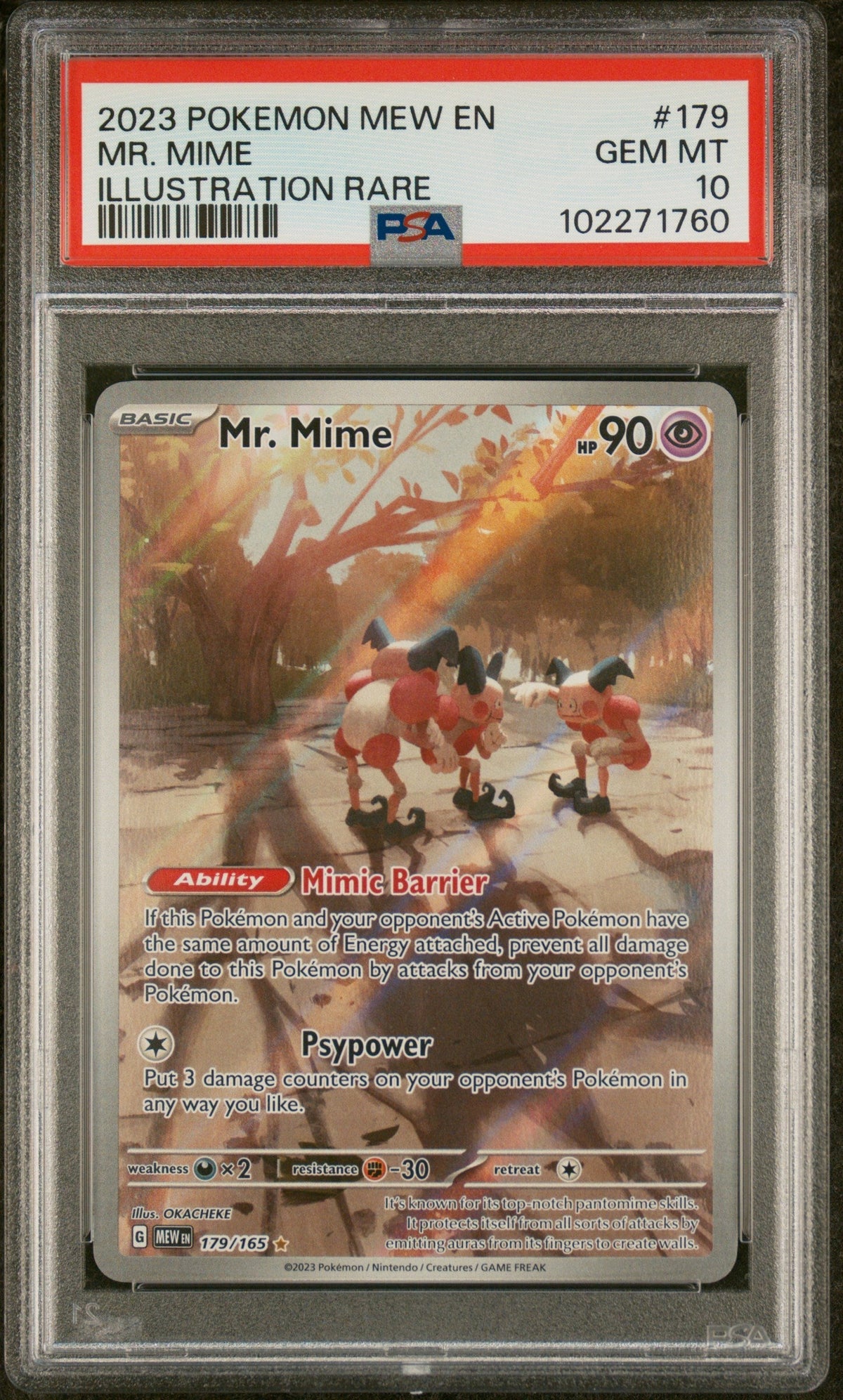 Pokémon 2023 Pokemon Scarlet And Violet 151 Illustration Rare Mr. Mime #179 PSA 10