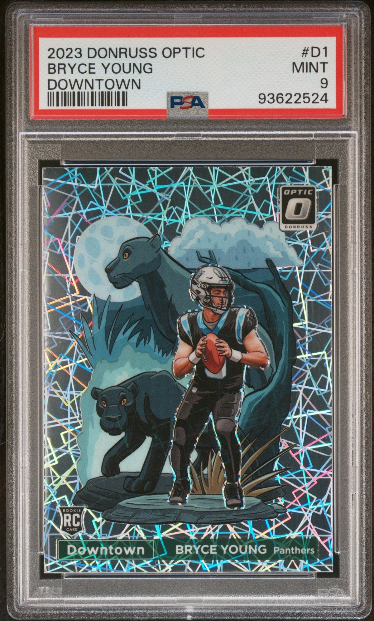 Football Panini 2023 Donruss Optic Downtown Bryce Young #D1 PSA 9