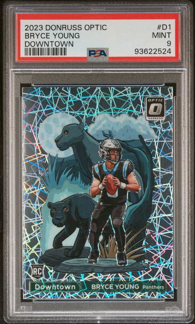 Football Panini 2023 Donruss Optic Downtown Bryce Young #D1 PSA 9