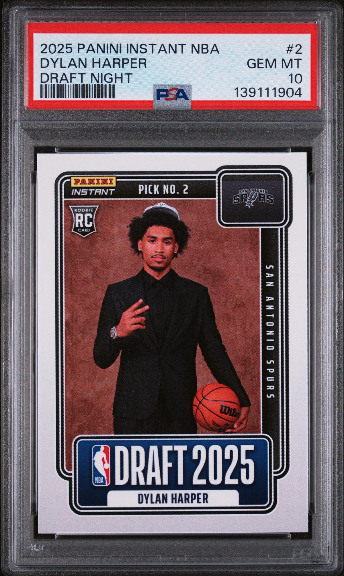 Basketball Panini 2025 Panini Instant Draft Night Dylan Harper #Nbadn2 /5547 /1 PSA 10