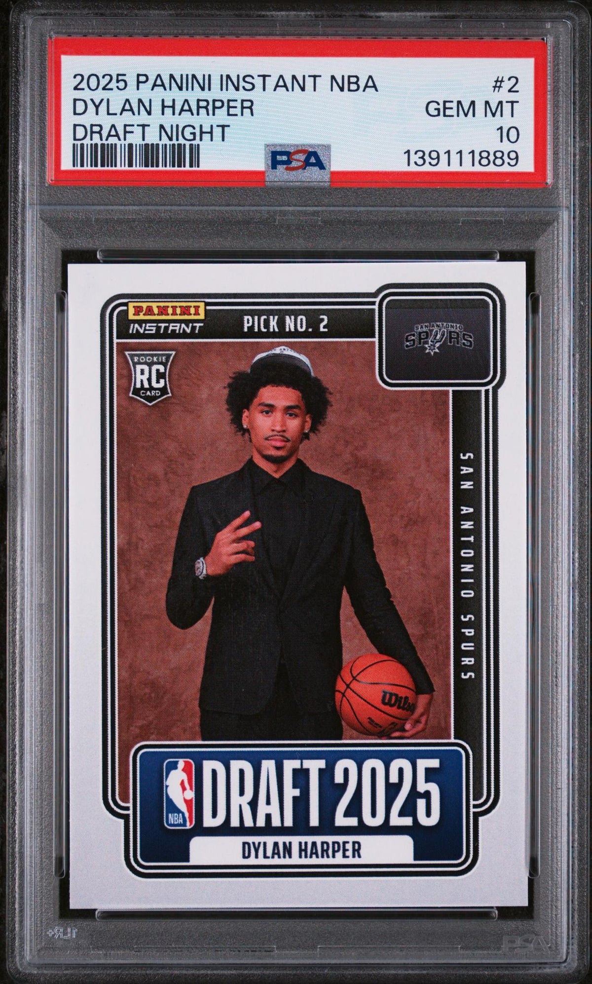 2025 Panini Instant Draft Night Dylan Harper #Nbadn2 /5547 PSA 10