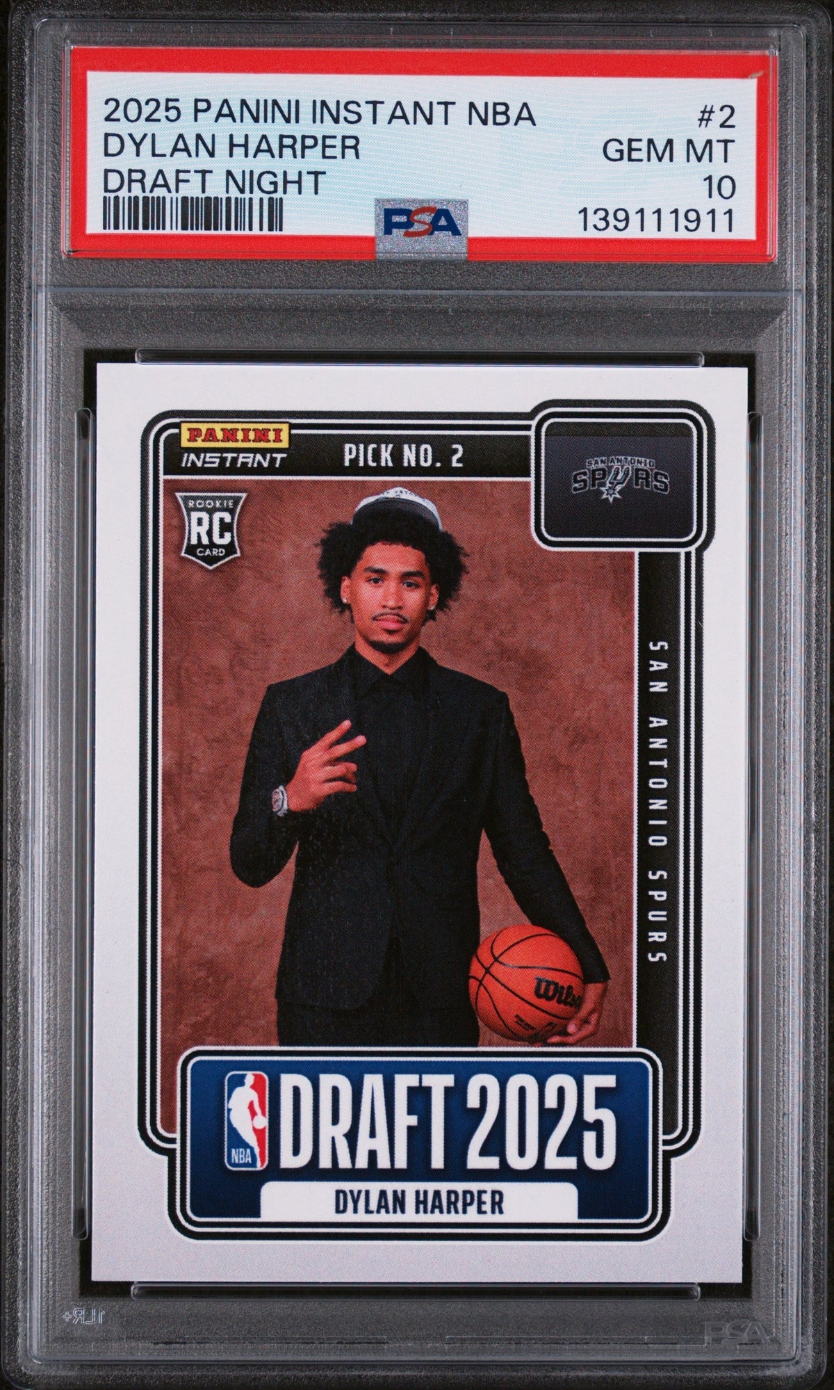 2025 Panini Instant Draft Night Dylan Harper #Nbadn2 /5547 PSA 10