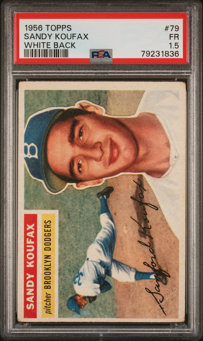 Baseball Topps 1956 Topps White Back Sandy Koufax #79 PSA 1.5