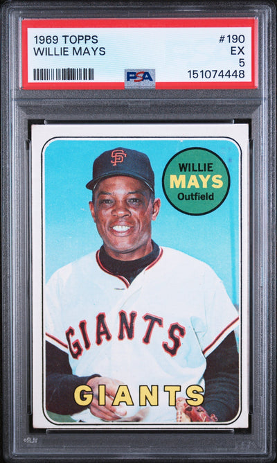 UFC MMA Topps 1969 Topps Willie Mays #190 PSA 5