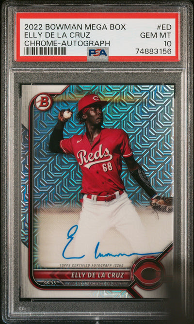 Baseball Bowman 2022 Bowman Chrome Mega Box Autograph Elly De La Cruz #Bmaed PSA 10
