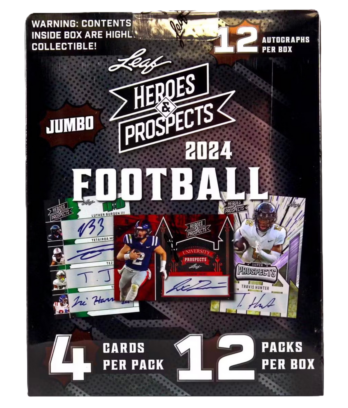 Sports 2024 Leaf Heroes & Prospects Football Hobby Jumbo Box