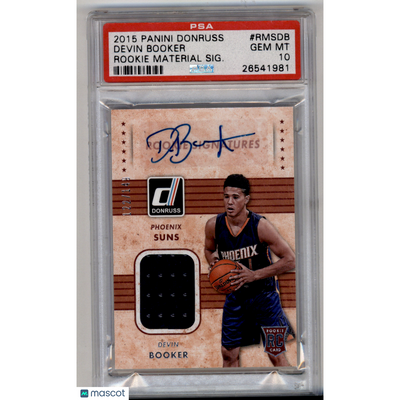 Basketball Panini 2015 Panini Donruss Rookie Material Signatures Devin Booker #Rmsdb Sig. PSA 10