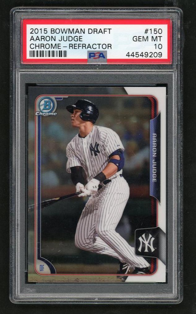 Pokémon Panini 2015 Bowman Draft Chrome Refractor Aaron Judge #150 PSA 10