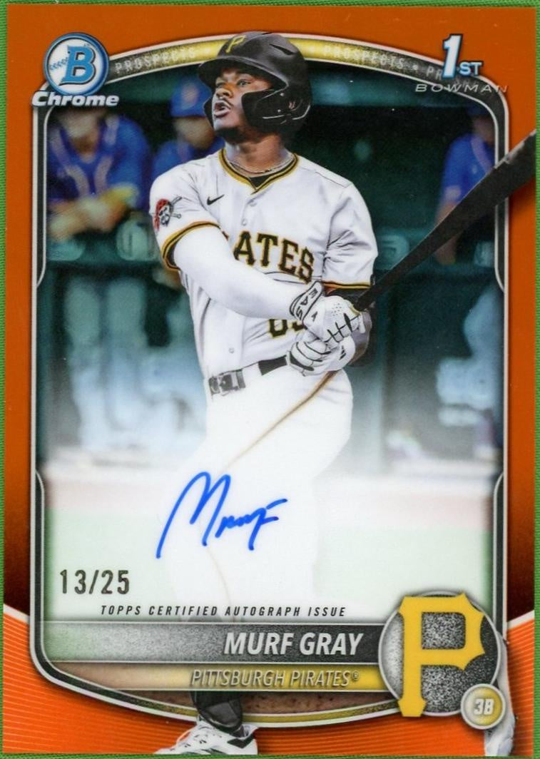 2025 Bowman Chrome Murf Gray Orange 1St Auto /25
