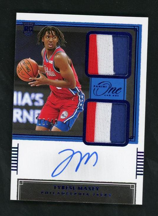 Pokémon Panini 2020 Panini One And One Rdj-Tym Tyrese Maxey Rookie Vg Philadelphia 76ers Auto