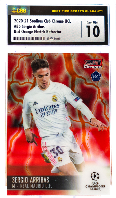 Soccer Topps 2020-21 Topps Stadium Club Chrome Ucl - Sergio Arribas 85 - Red Orange Electric /2 - Csg 10