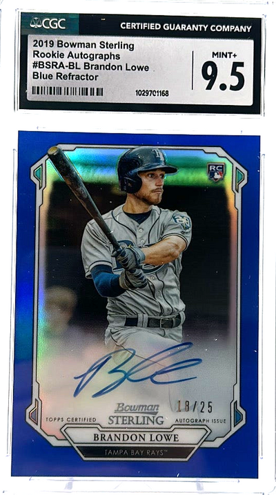 Baseball Bowman 2019 Bowman Sterling - Brandon Lowe Bsra-Bl - Blue Refractor /25 - CGC 9.5 /10