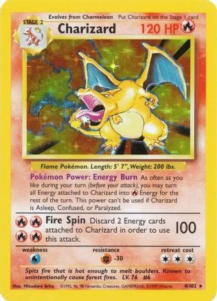 Pokémon Charizard (4/102) - Base Set Holofoil