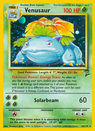Pokémon Venusaur (18/130) - Base Set 2 Holofoil