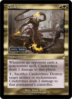 Magic The Gathering Cindervines (Retro Frame) (Serial Numbered) - Ravnica Remastered (Rvr)
