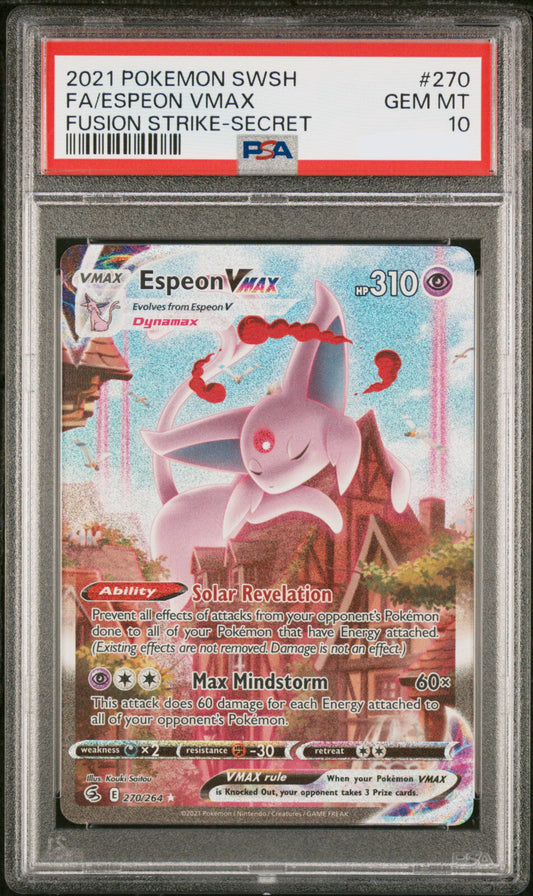 Pokémon PSA 10 Fa/Espeon VMAX Fusion Strike-Secret