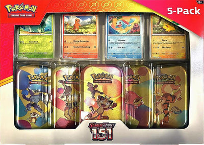 Pokémon 151 Mini Tin 5-Pack Collection Box