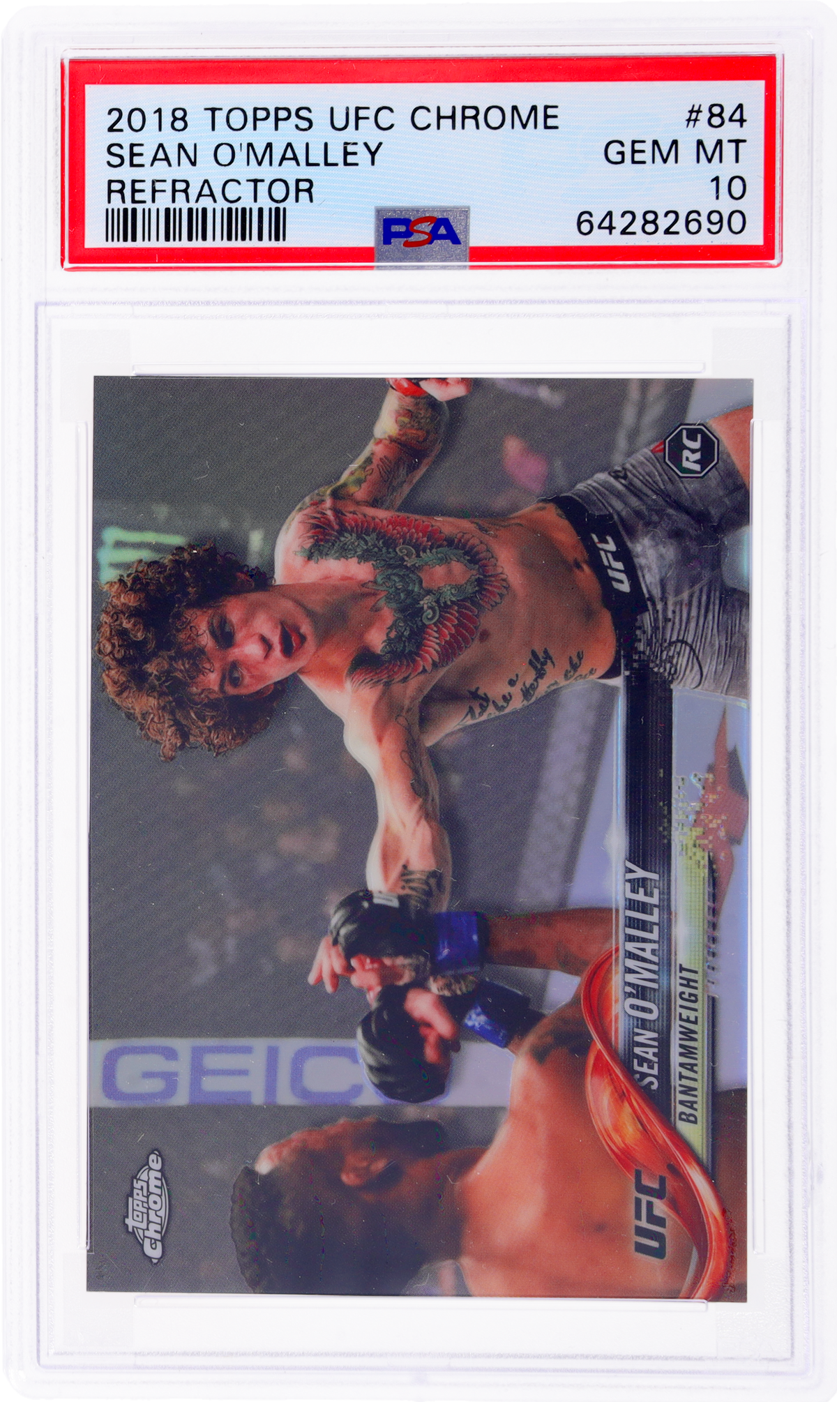 2018 Topps Chrome Refractor Sean O'malley #84 Rc PSA 10