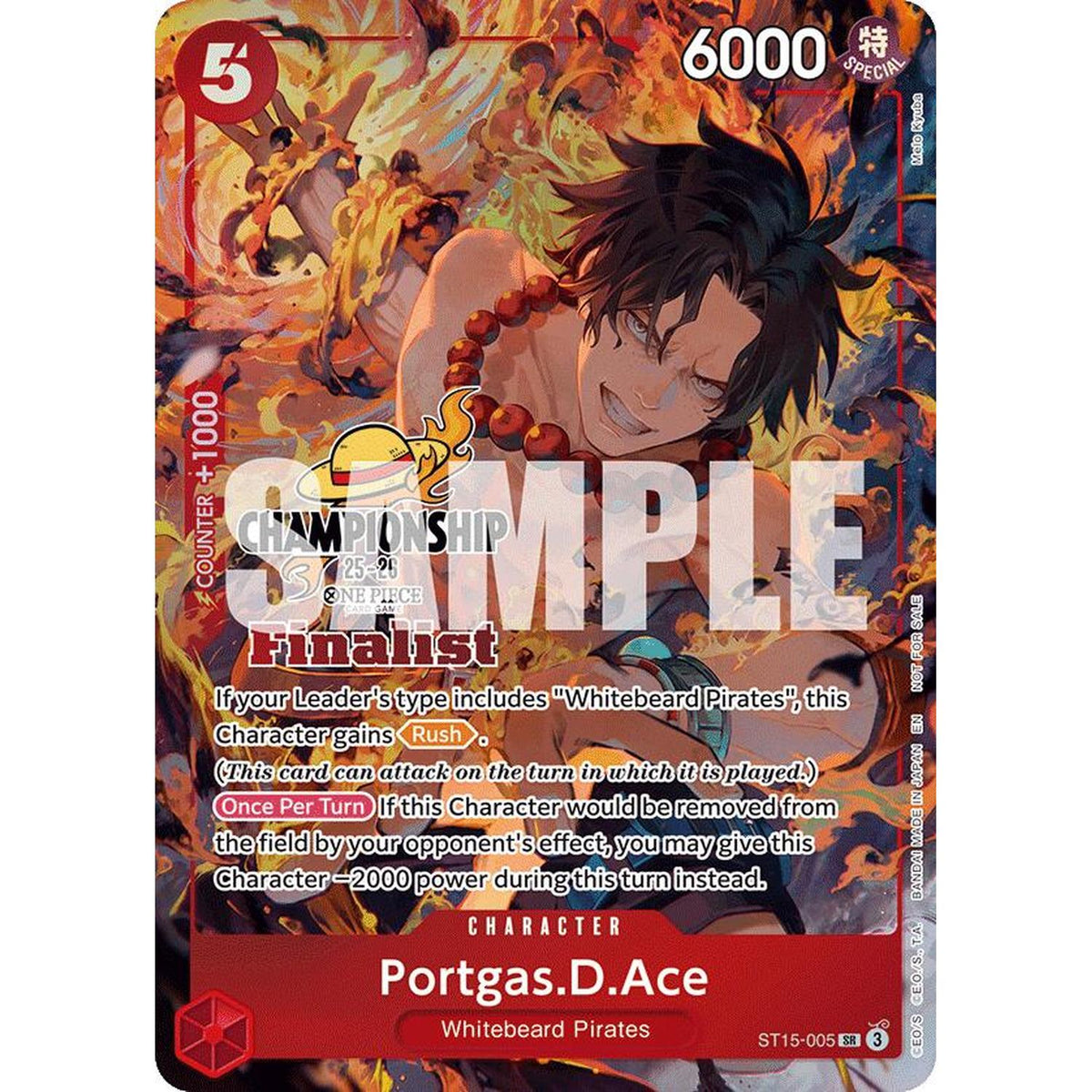 Portgas.D.Ace (Cs 25-26 Finalist Card Set 1) (St15-005) [One Piece Promotion Cards]  Foil