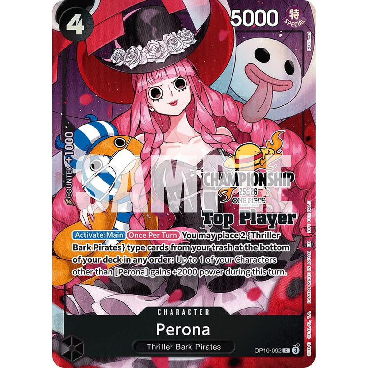 One Piece TCG Perona (Cs 25-26 Top Player Pack) (Op10-092) [One Piece Promotion Cards] Foil